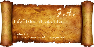 Földes Arabella névjegykártya